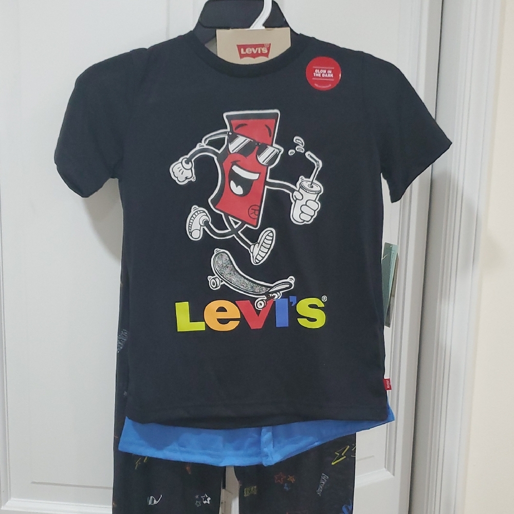 Levi's Kids Black Tee with Colorful Graphic